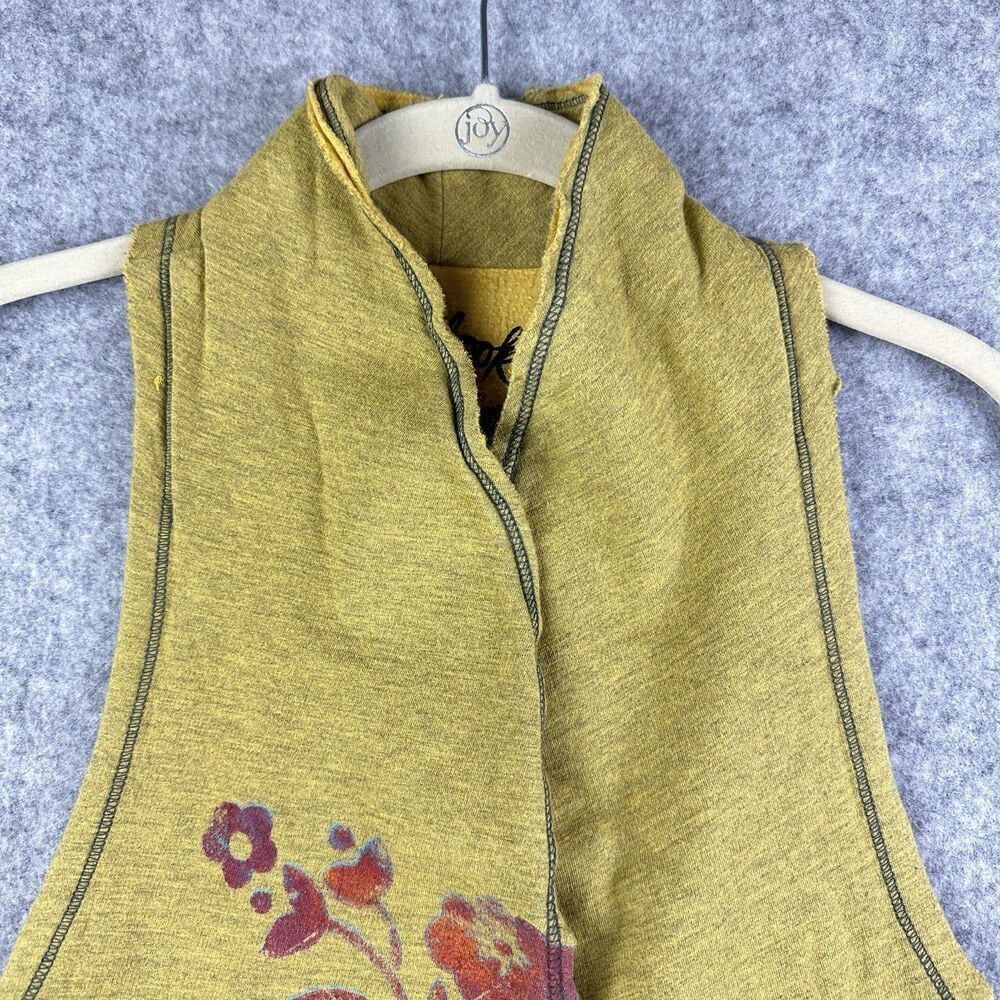 Scrapbook Originals Vest Top Womens M Gold Mustard Yellow Cutoff Sweatshirt Boho - Picture 4 of 11